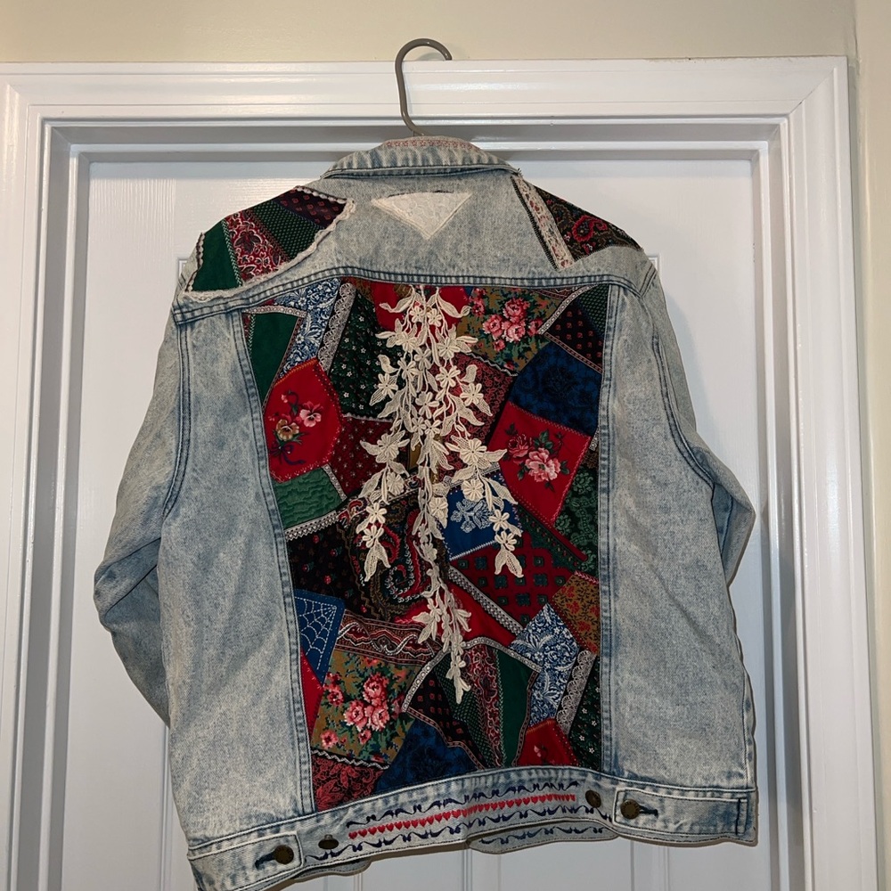 Patchwork Denim Jean Jacket - image 3